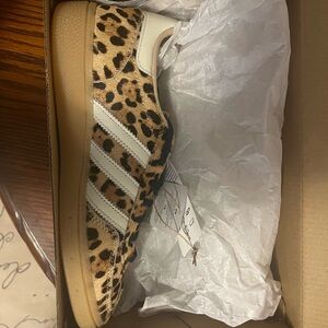 adidas Leopard Print Sneakers with White Stripes